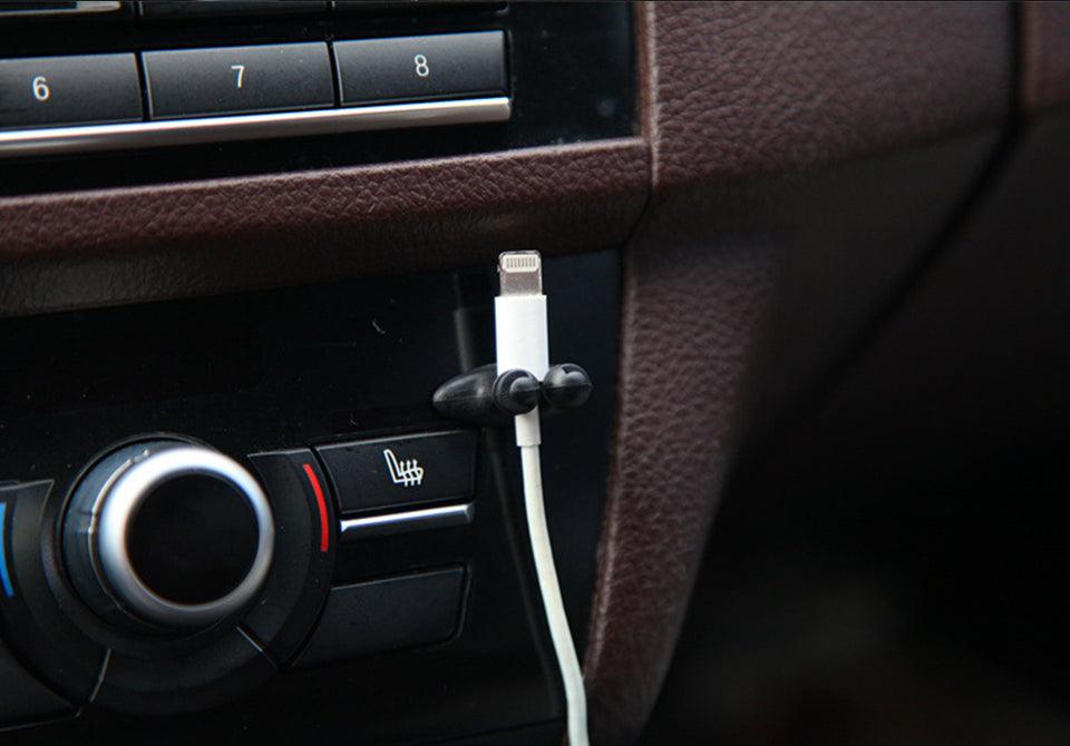 8pcs/set Line Clip Cord Organizer Adhesive Cord Hooks Car Accessories Dashboard Ornament Pendant Cable Wire cord clips Organizer Holder Clamp Self-Adhesive Cord Management System Office Home Car Interior Accessories for Girls Paste Style