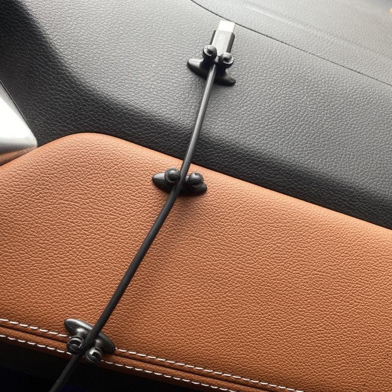 8pcs/set Line Clip Cord Organizer Adhesive Cord Hooks Car Accessories Dashboard Ornament Pendant Cable Wire cord clips Organizer Holder Clamp Self-Adhesive Cord Management System Office Home Car Interior Accessories for Girls Paste Style