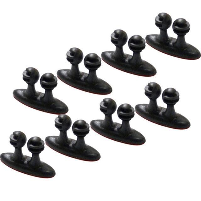 8pcs/set Line Clip Cord Organizer Adhesive Cord Hooks Car Accessories Dashboard Ornament Pendant Cable Wire cord clips Organizer Holder Clamp Self-Adhesive Cord Management System Office Home Car Interior Accessories for Girls Paste Style