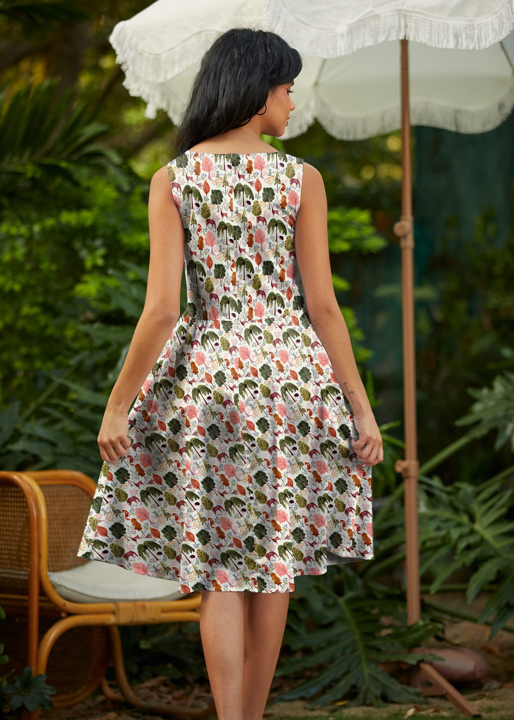 Woodland Vintage Dress in Cream
