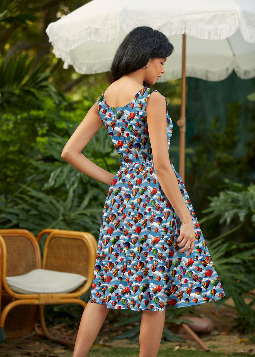 Hot Air Balloons Fit & Flare Dress