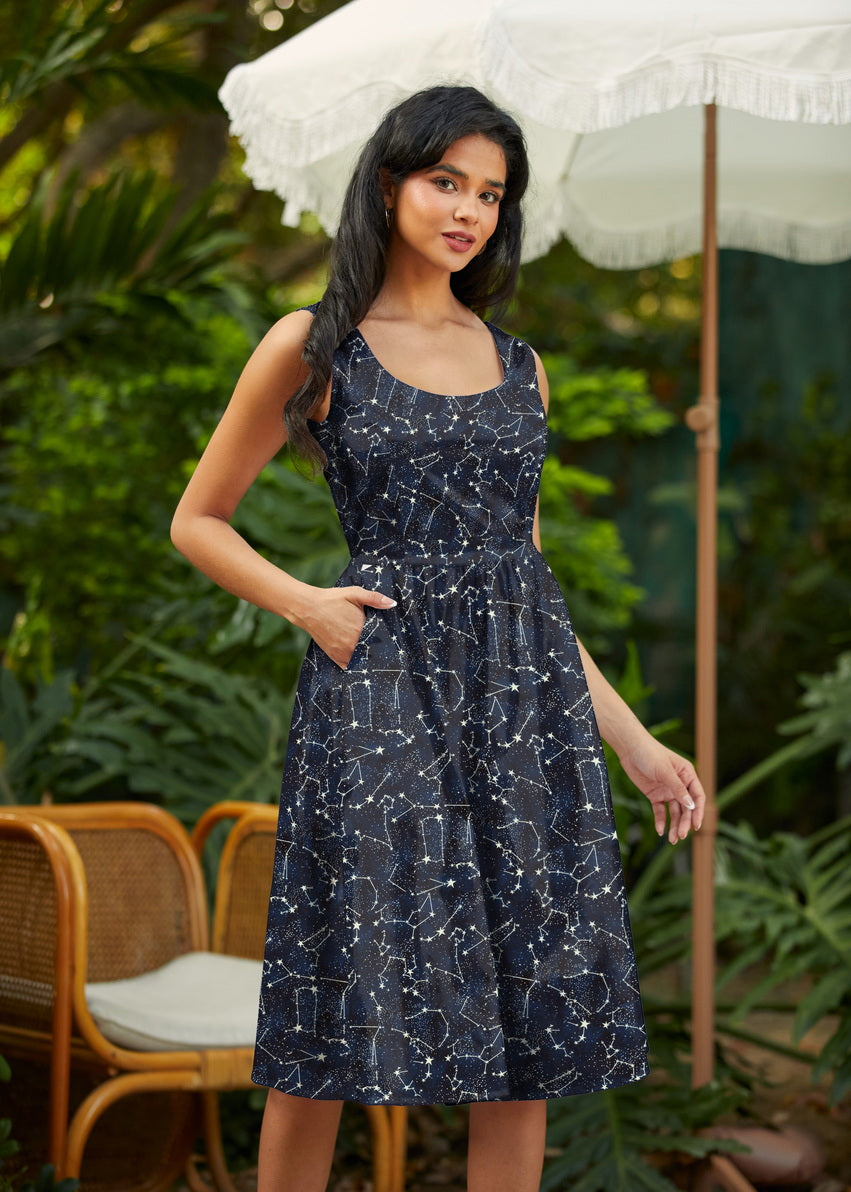 Glow in the Dark Constellations Fit & Flare Dress