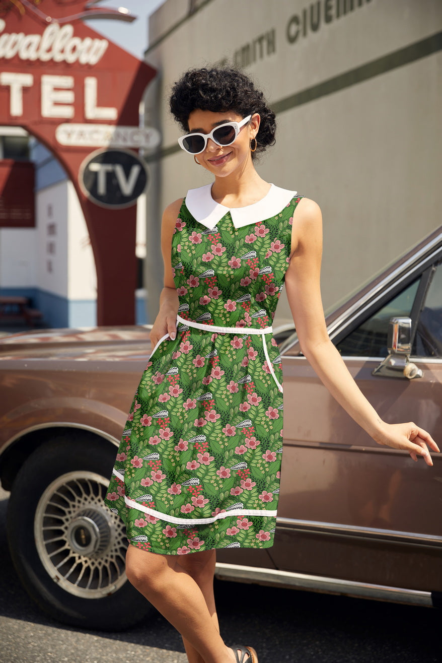 Flowers Collared Dress