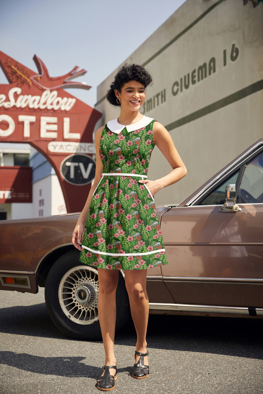 Flowers Collared Dress