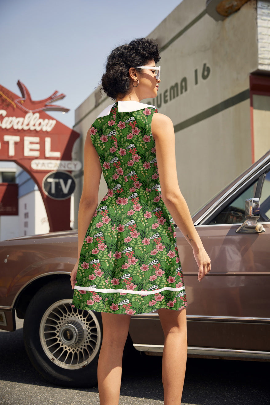 Flowers Collared Dress