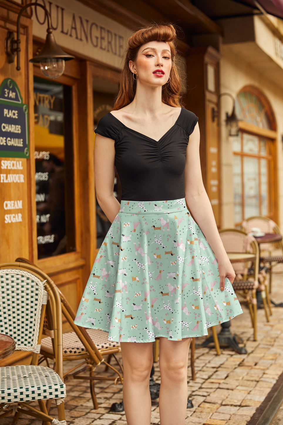 Dogs Skater Skirt