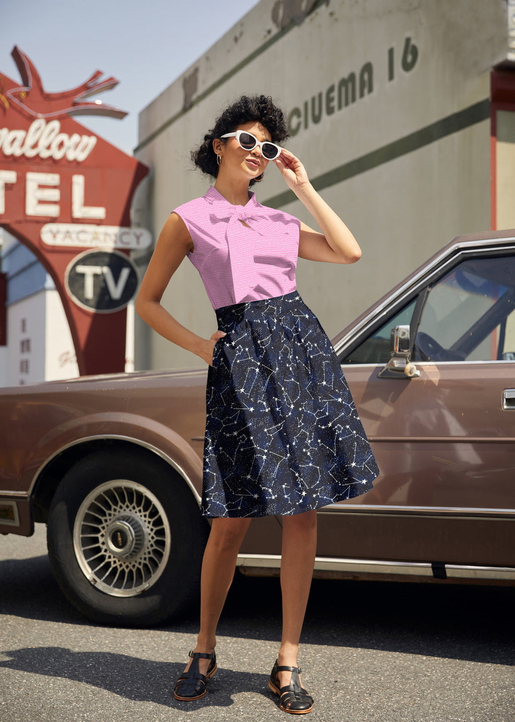 Glow in the Dark Constellations A-line Skirt