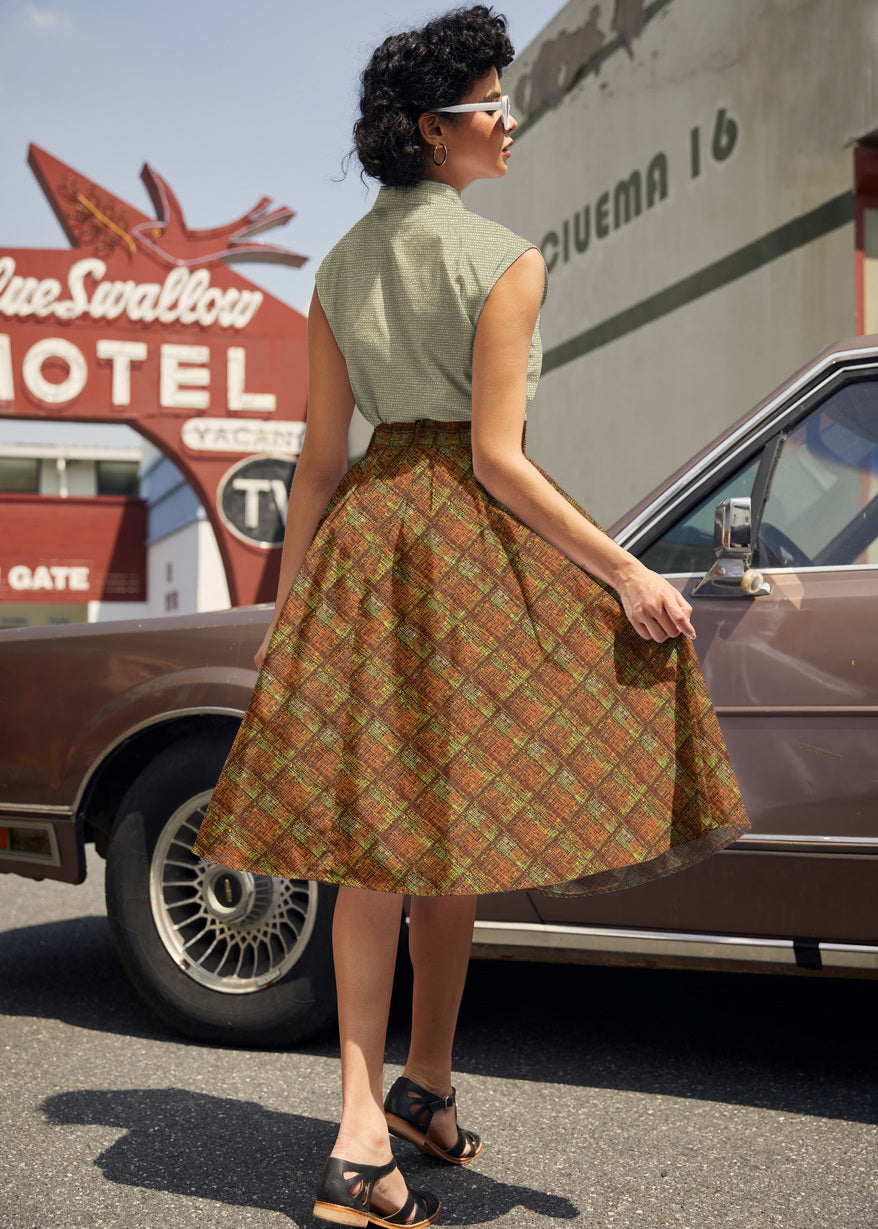 Rust Plaid Doris Skirt