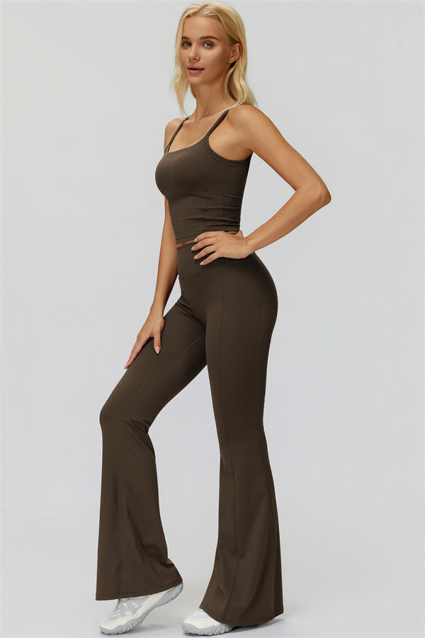 The Fyra Crop Tank Flared Leggings 2-Piece Set