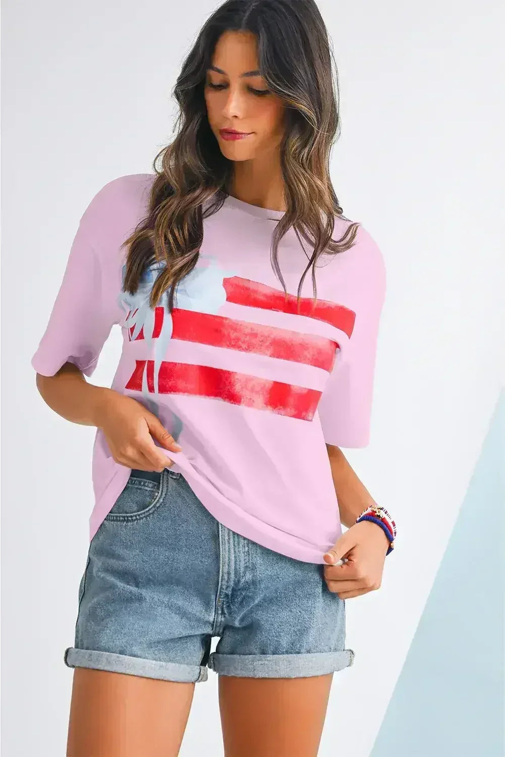White Flag Bow Graphic Crewneck Tee