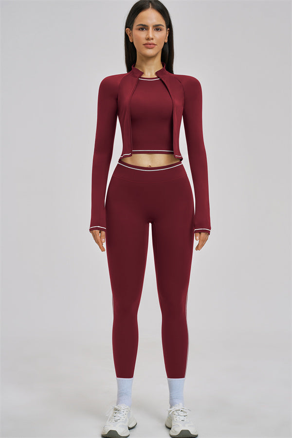 The Unbound Jacket Crop Top Leggings 3-Piece Set