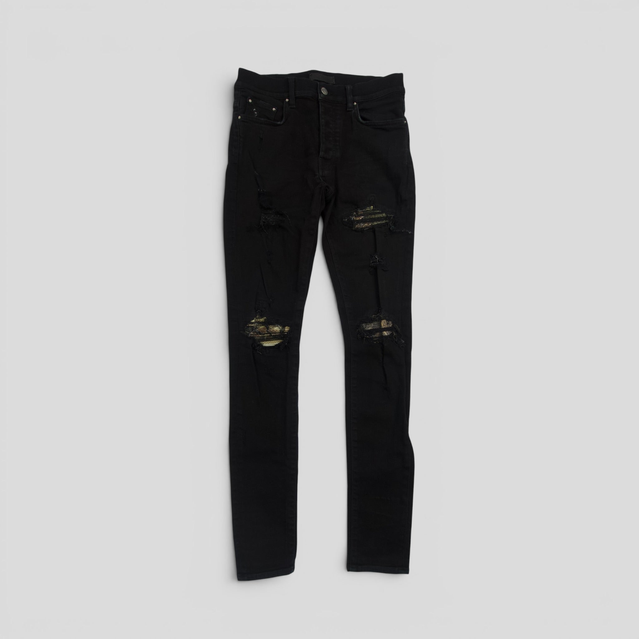 Amiri MX1 Aloha Patch Jeans in Black