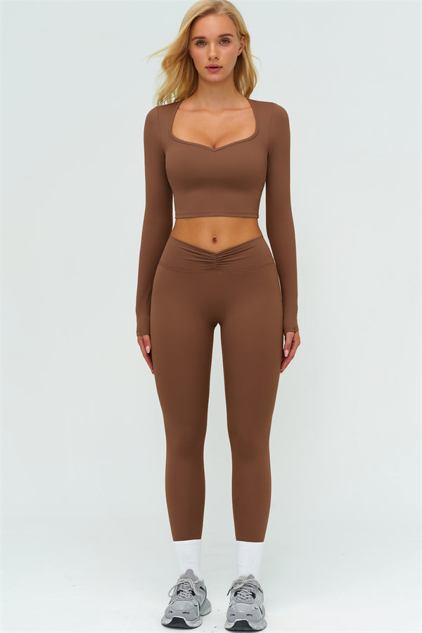 The Lushness Long Sleeve Crop top Leggings 2-Piece Set