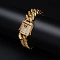 RUGBY 18MM Stainless Steel Full CZ Cuban Link Bracelet