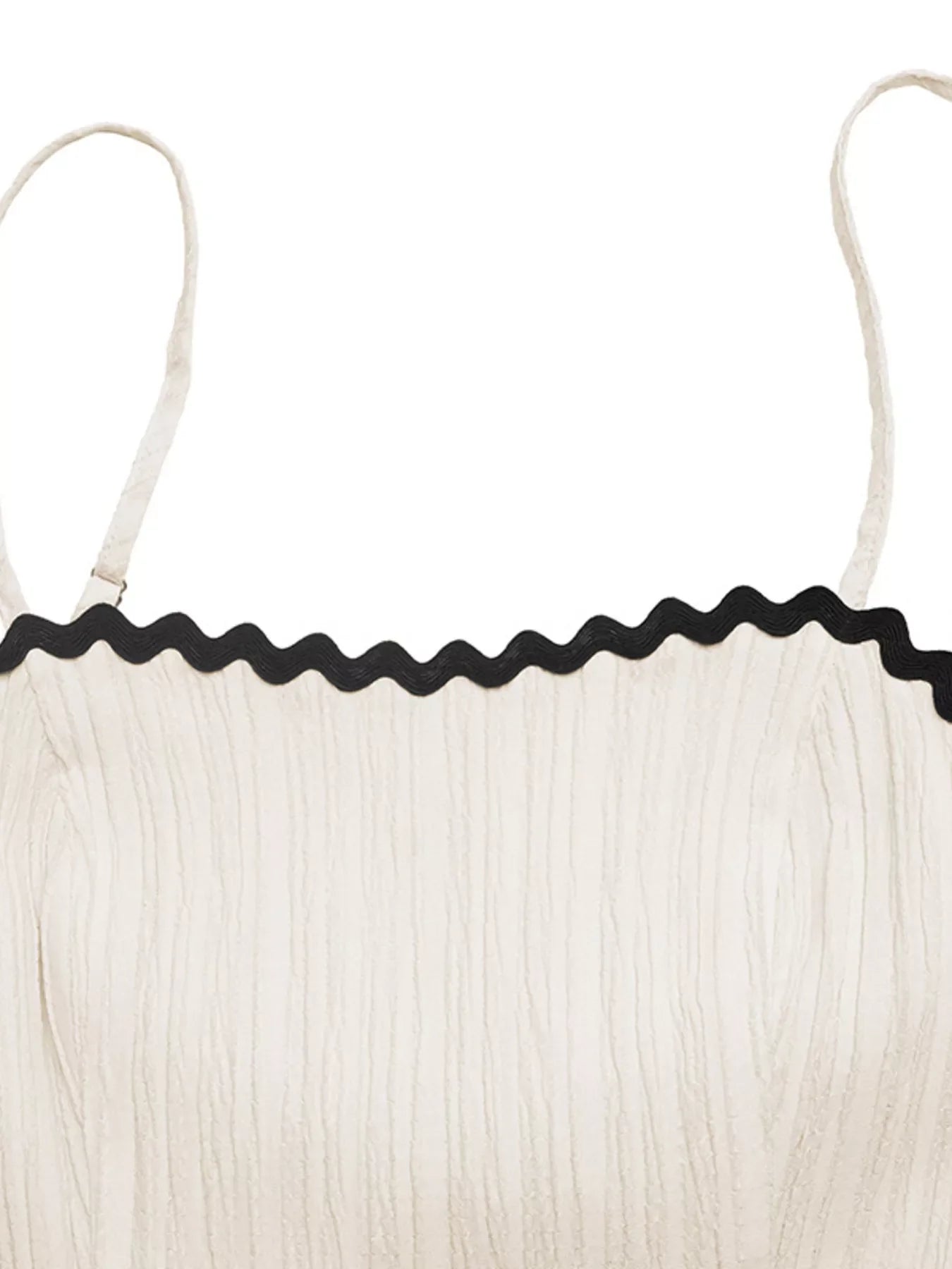 Contrast Trim Tiered Cami Dress
