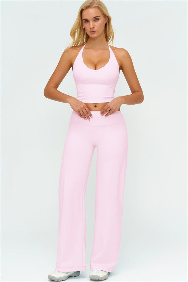 The Twirl Halter Tank Top New Straight Leg Pants 2-Piece Set