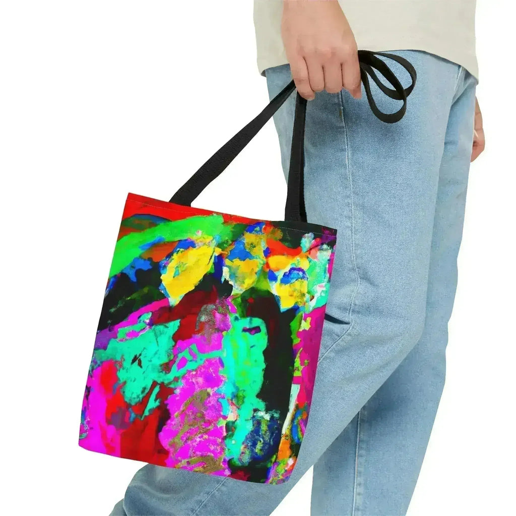 Large Tote Bag Multicolor Abstract Pattern