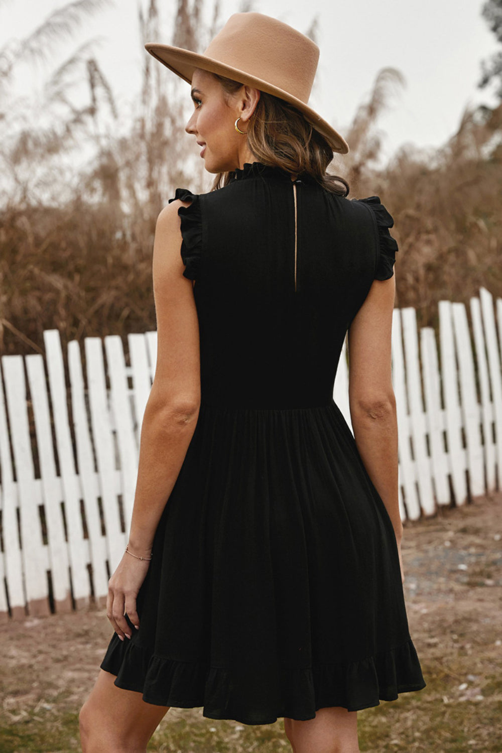 Charmning Ruffled Sleeveless Mini Dress Elegant & Flowy Summer Dress