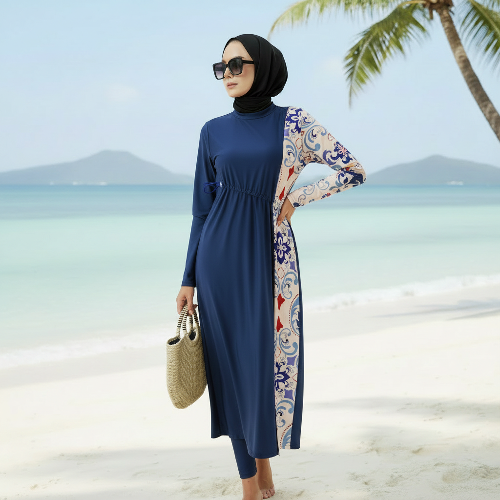 Modest Burkini Swimwear, Modest Swimwear for Muslim Women, Burkini With Hijab (MB018)