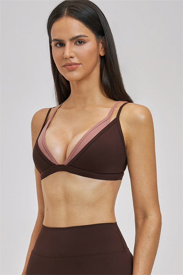 The Seraphine Layered V Sports Bra Skirt 2-Piece Set