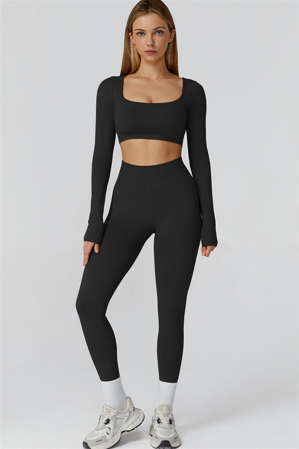 The Reign Long Sleeve Crop Top Leggings 2-Piece Set