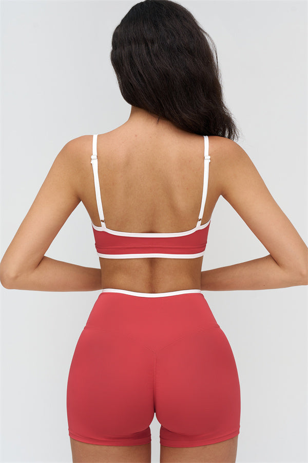 The Crave Contrast Sports Bra Shorts 2-Piece Set