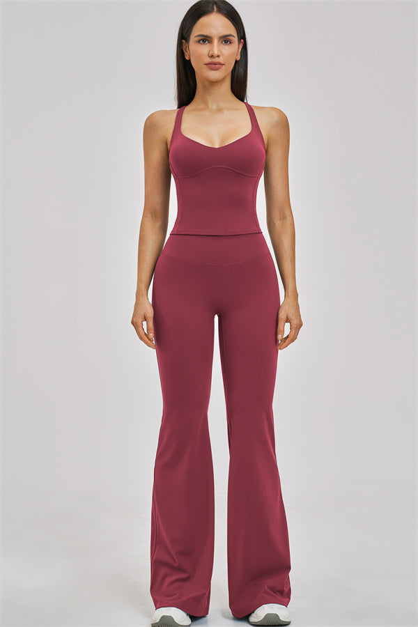 The Zenith Crop Top Flared Leggings 2-Piece Set