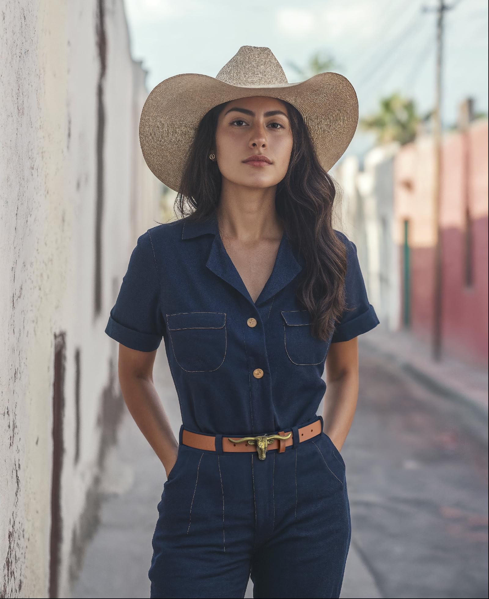 Signature Longhorn Western Leather Belt for Women