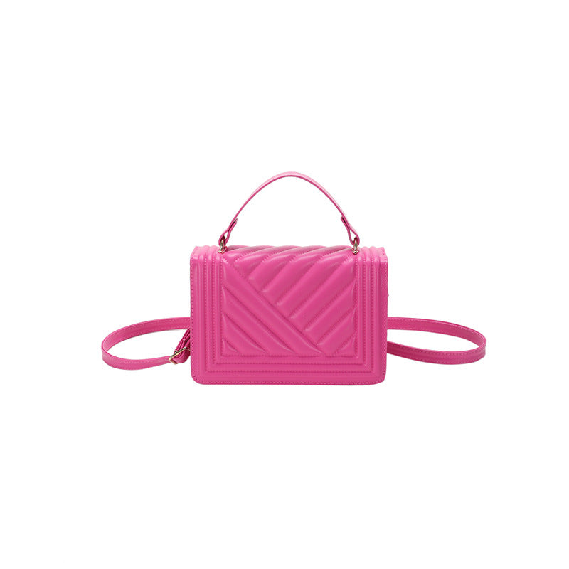 Dazzling Bags For Women Chain Crossbody Bags In Pu Leather Female Fashionable Shoulder Bag Ladies Handbags  Simple Messenger Bag Casual Indentation Western Style Portable Women