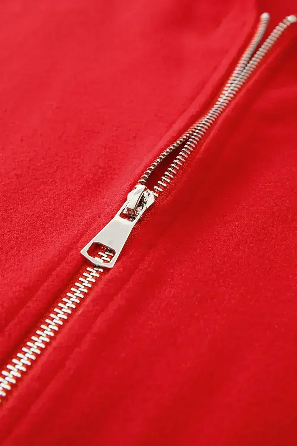 Red Zip-Up Hooded Coat - Minimalist Casual Jacket - Streetwear Essential