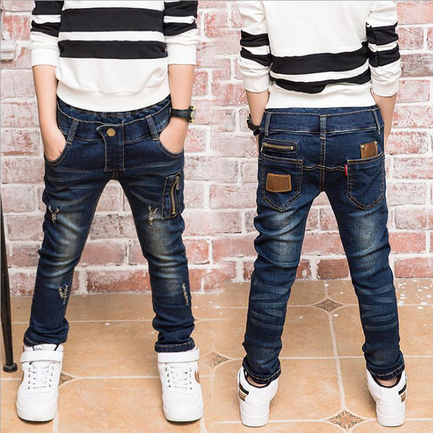 Boys' Jeans Korean Style Trousers Loose-fitting Pants