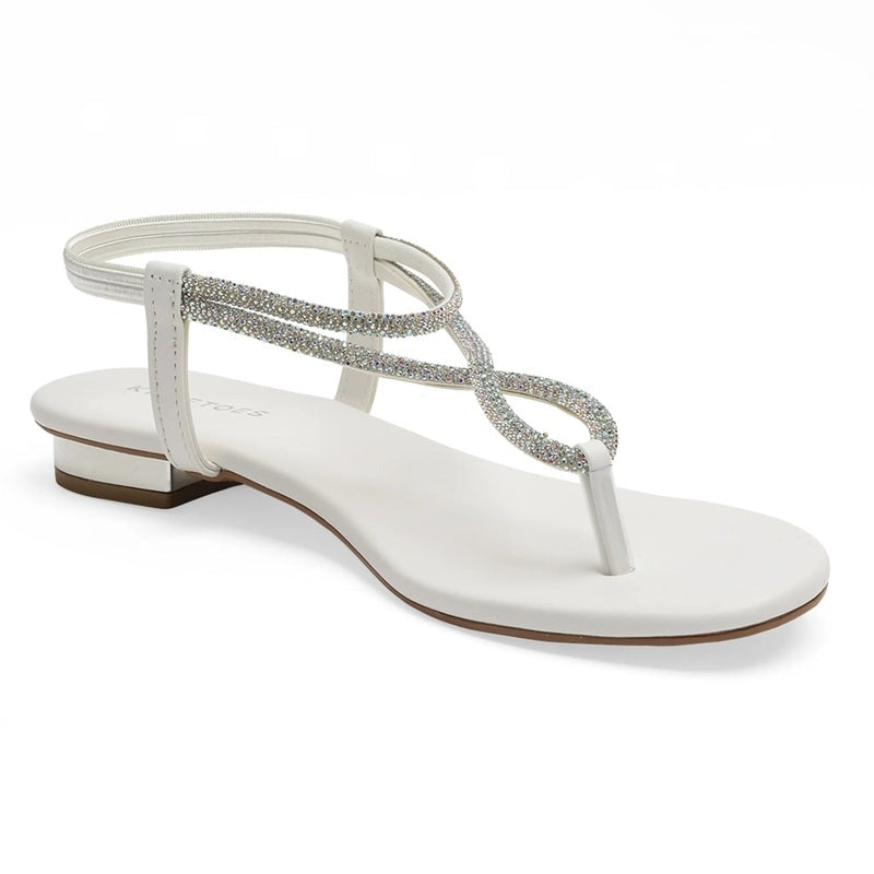 Liora - White Thong Sandals