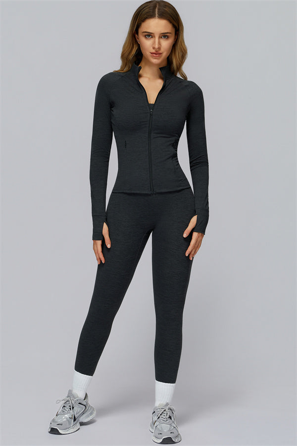 The Radiance Jacket Racerback Sports Bra Leggings 3-Piece Set