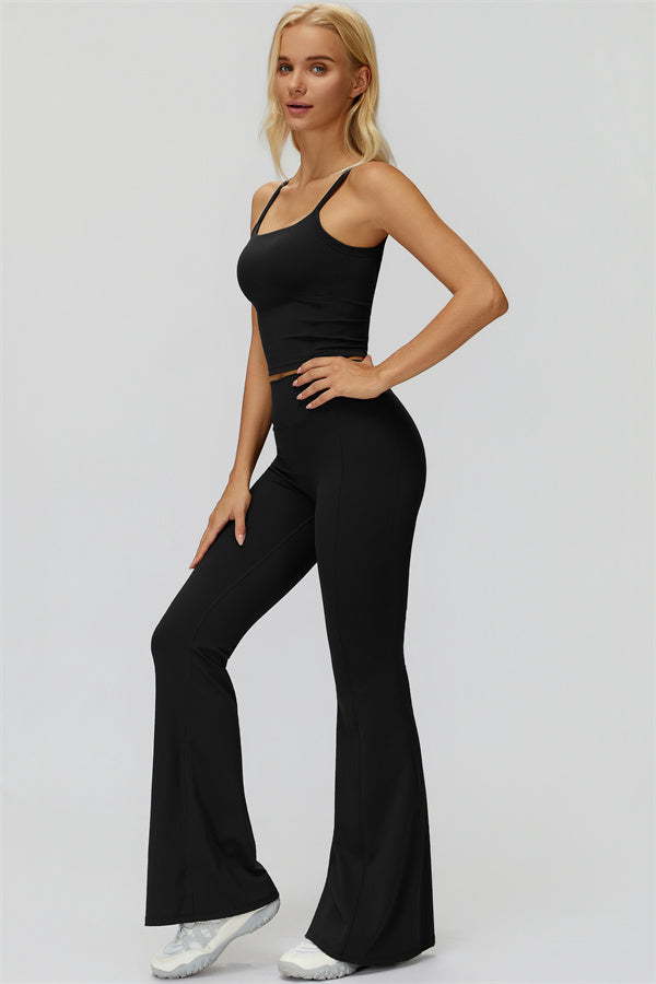 The Fyra Crop Tank Flared Leggings 2-Piece Set