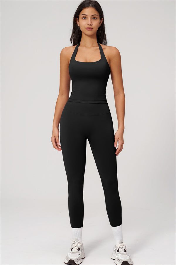 The Empower Halter Crop Top Leggings 2-Piece Set