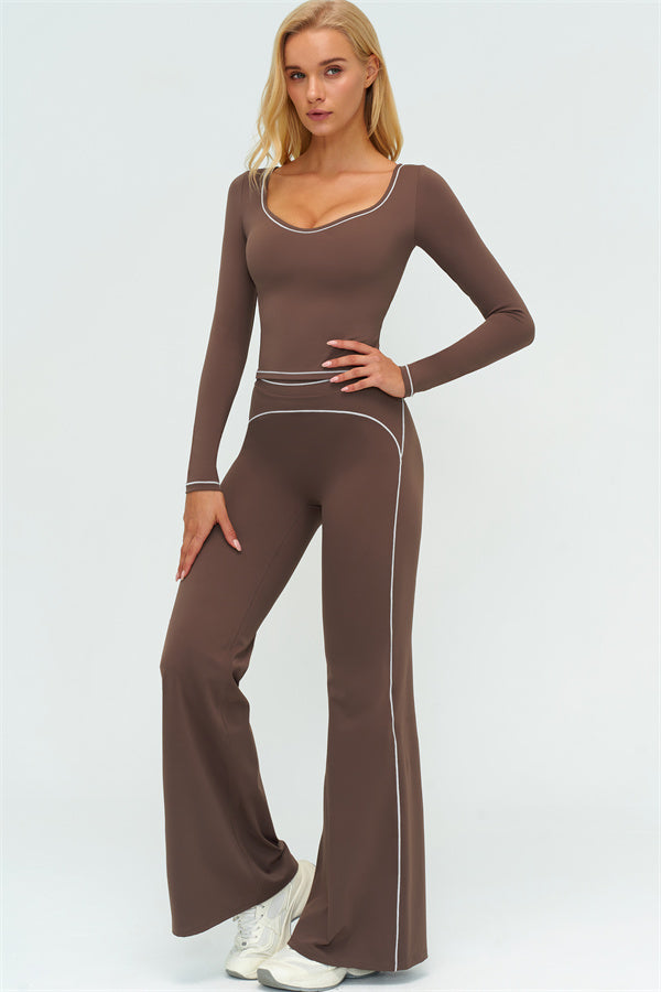The Amara Long Sleeve T-shirt Flared Leggings 2-Piece Set