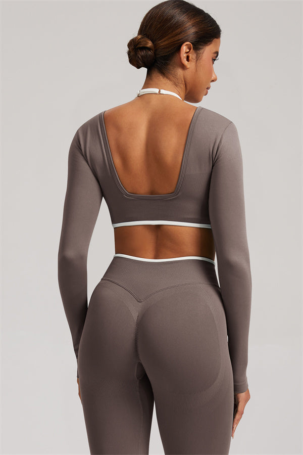 The Elevate New Long Sleeve Crop top Leggings 2-Piece Set