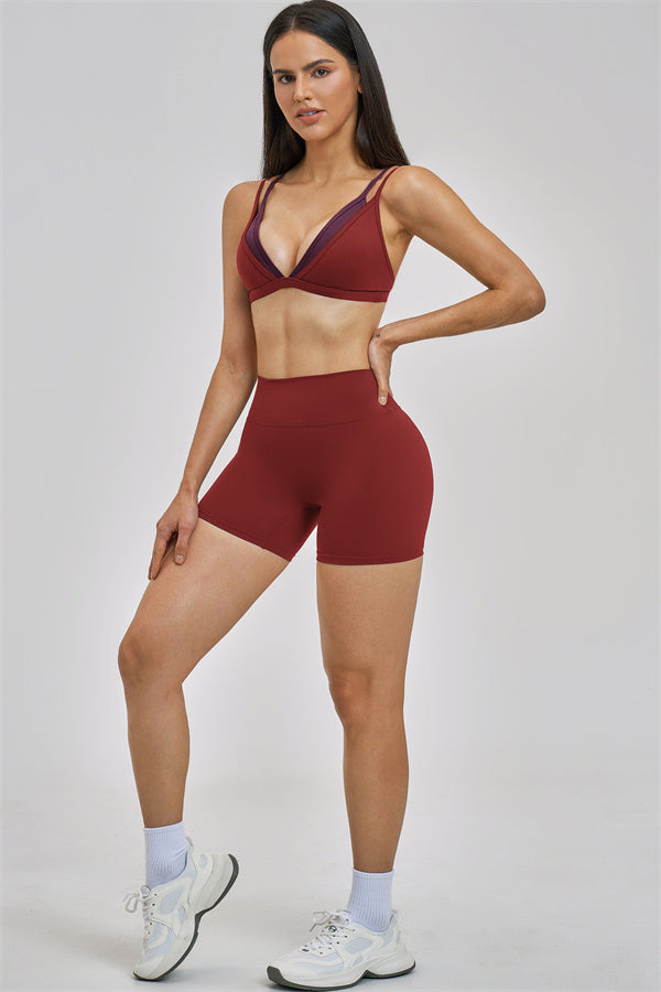 The New Seraphine Layered V Sports Bra Shorts 2-Piece Set