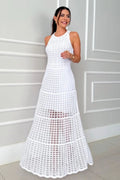 Long Sleeveless Cutout Maxi Dress Chic & Flowy Summer Style Comfortable Dress For Summer