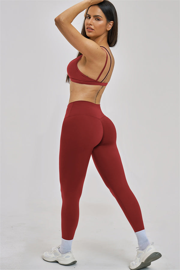 The Seraphine Layered V Sports Bra Leggings 2-Piece Set