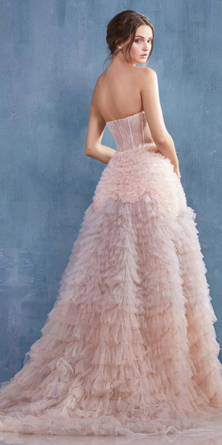 Andrea & Leo A0767 Tiered Long Formal Dress Corset Back Strapless