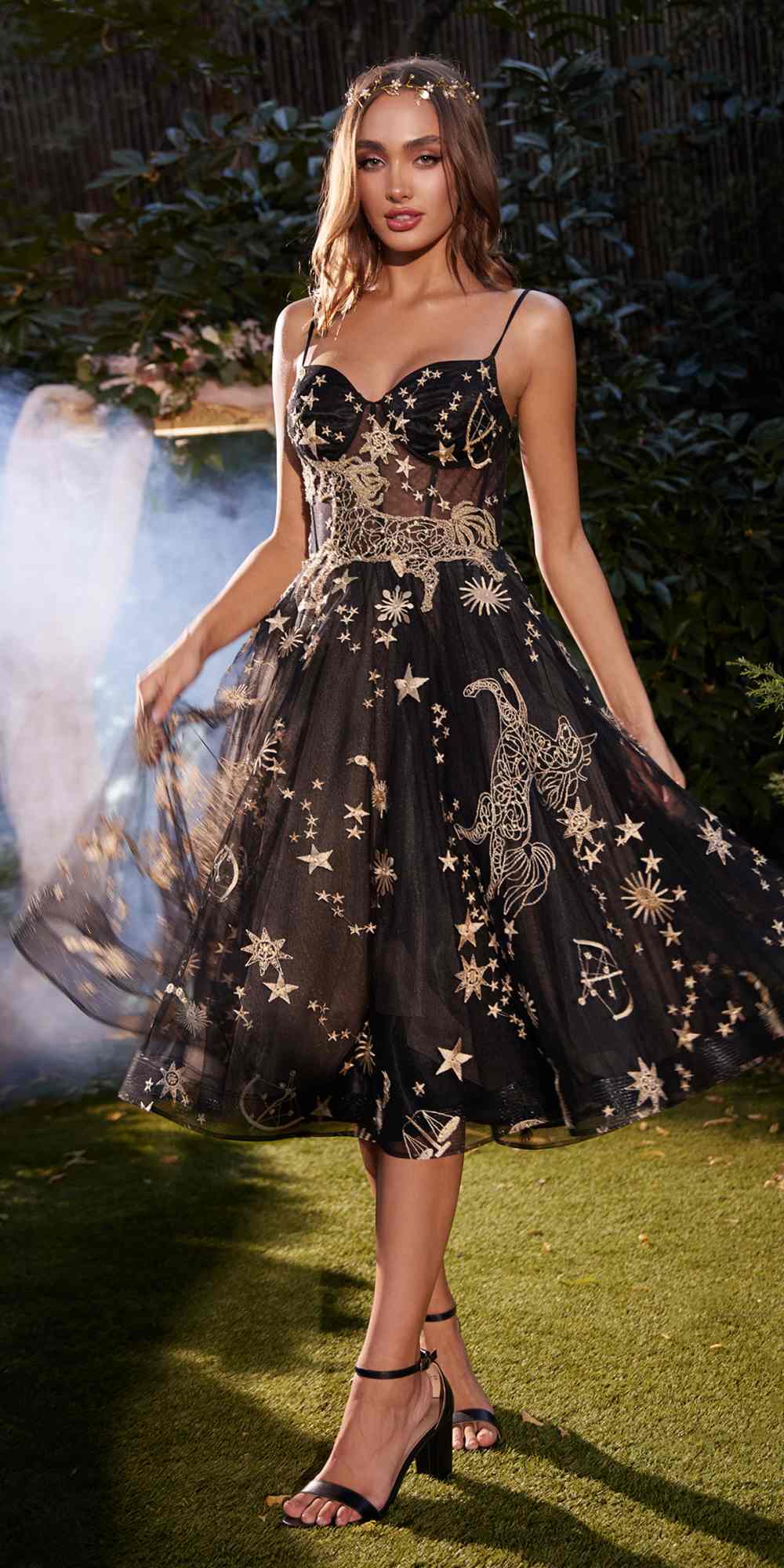 Andrea & Leo A0823 Illusion Bodice Short Prom Dress with Corset Back