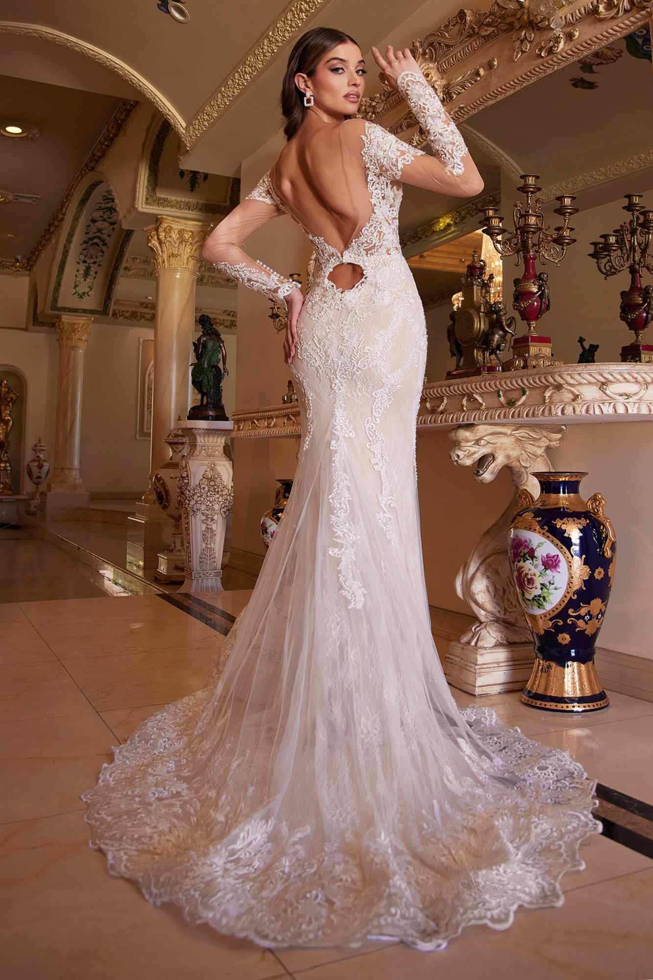 Andrea & Leo A1022 Bohemian Lace Mermaid Gown