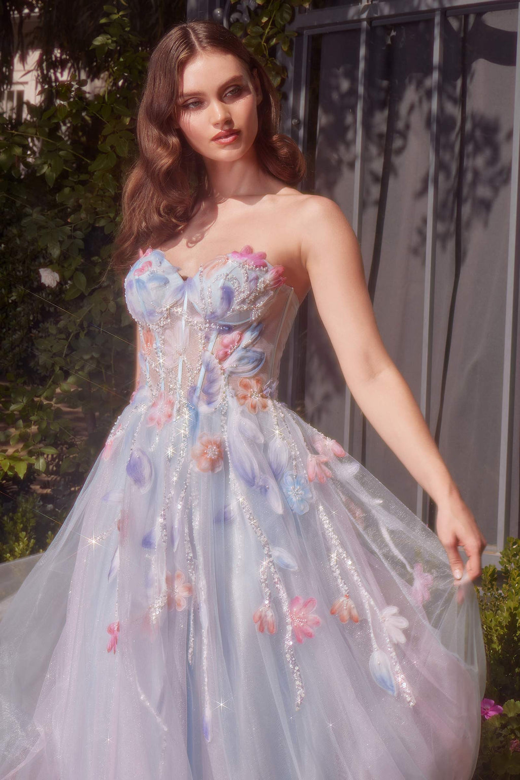 Andrea & Leo A1383 Dress Watercolor Floral A-Line Gown