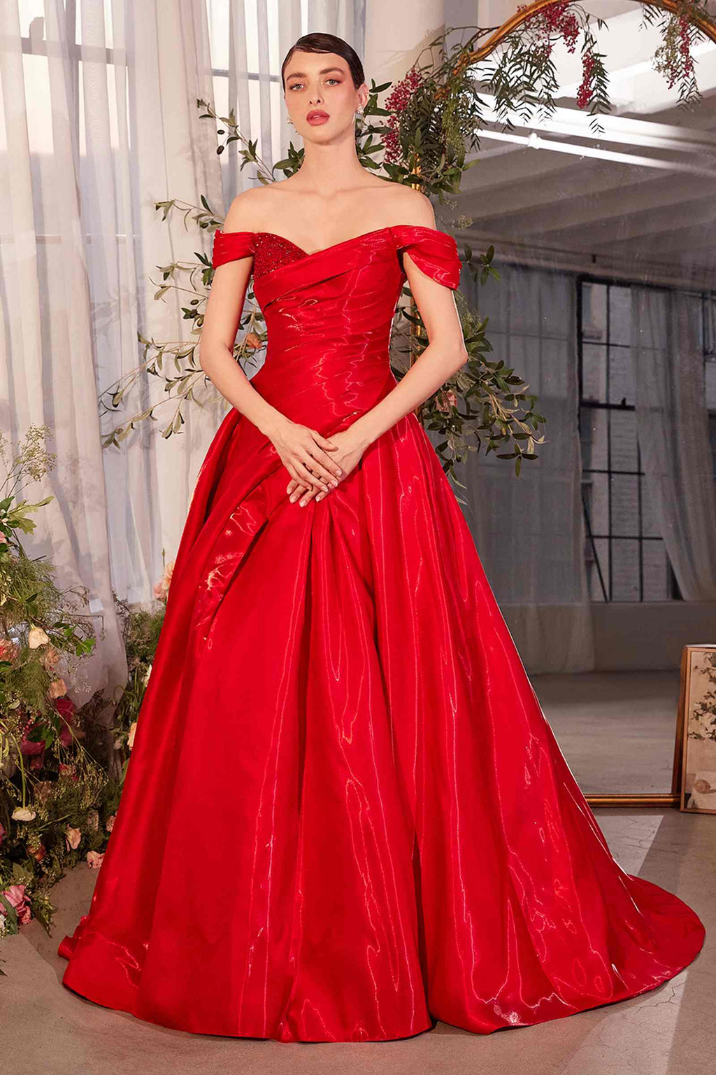 Andrea & Leo A1424 Dress Off The Shoulder Organza Ball Gown