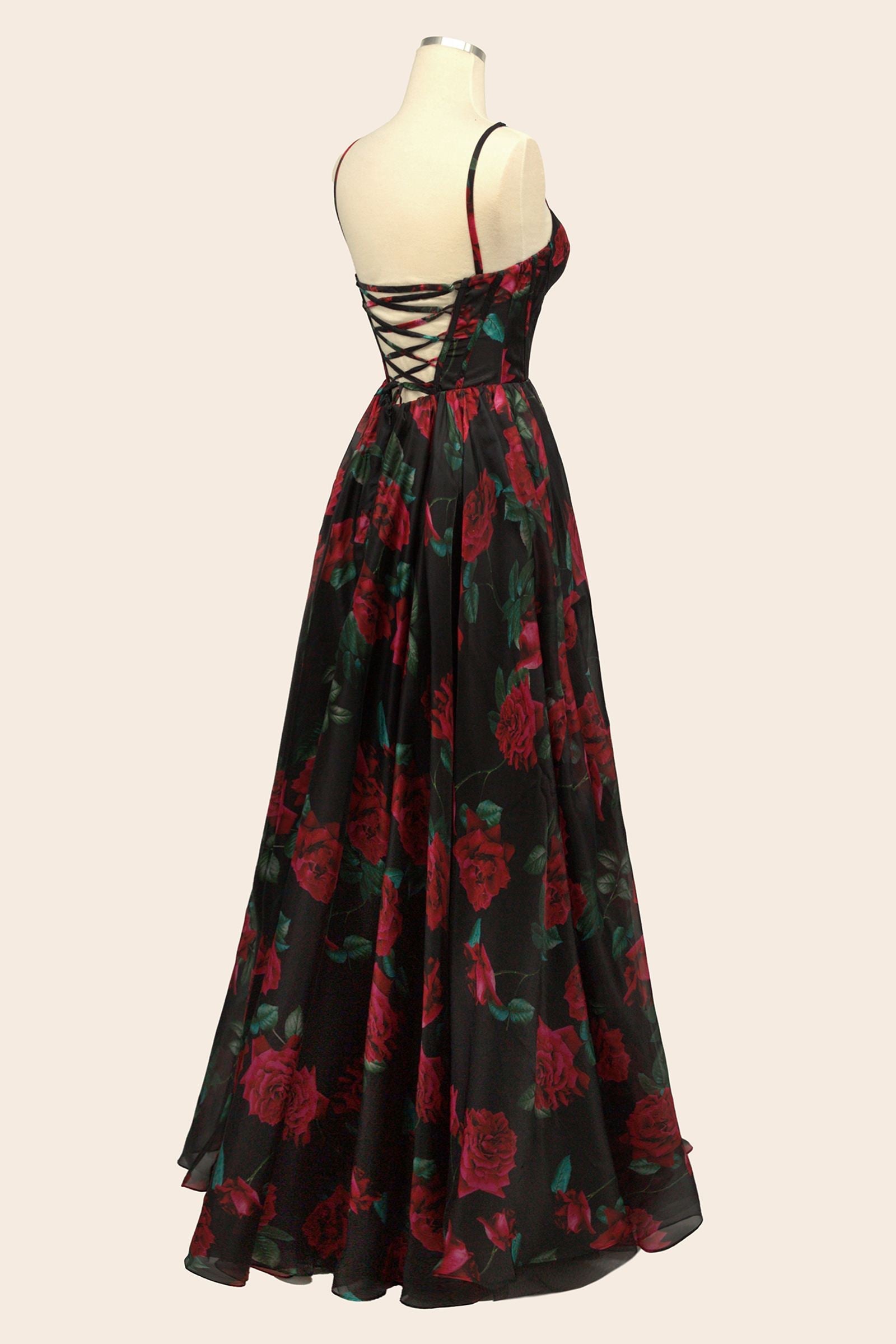 Andrea & Leo A1465 Dress Rose Print Organza Gown