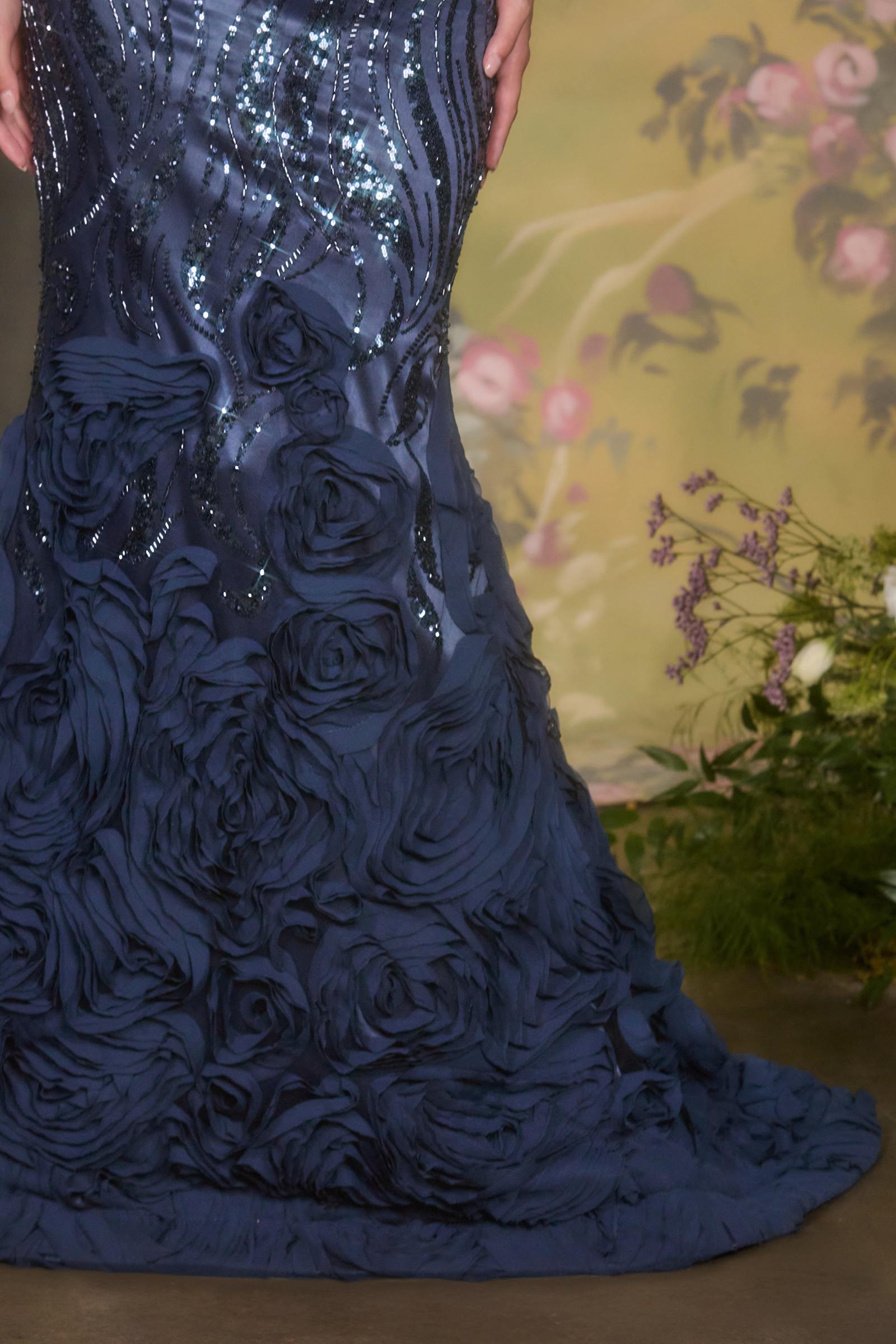 Andrea & Leo A1482 Luxe Satin Off the Shoulder Mermaid Gown