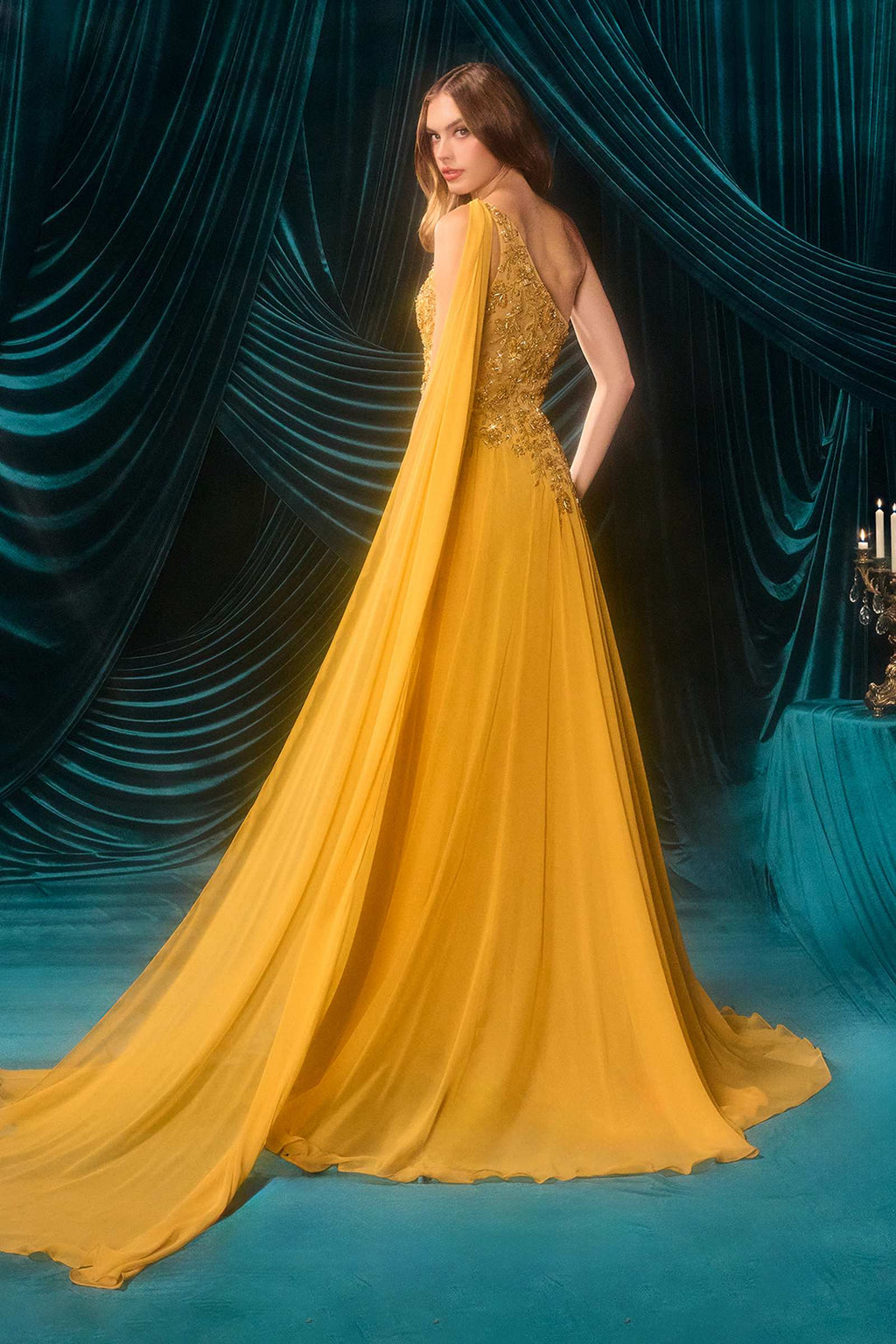 Andrea & Leo A1495 One Shoulder Chiffon A-Line Formal Dress