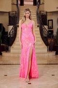 Nox Anabel A1583 Sleeveless V-Neck Fully Sequined Gown with Slit