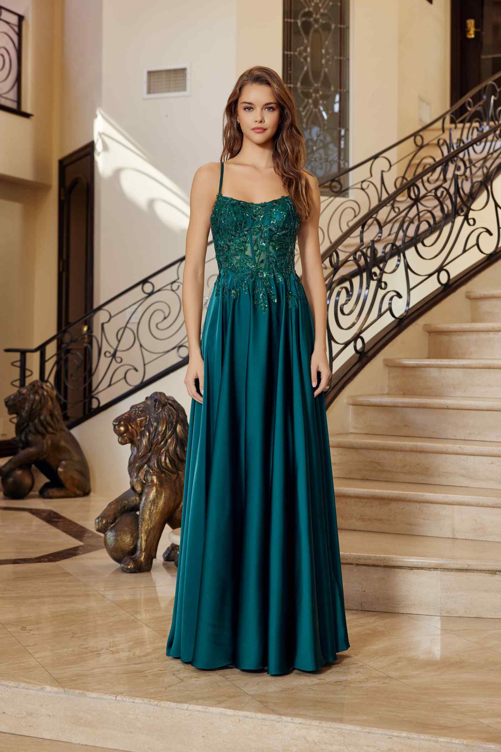 Nox Anabel A1725 Stretch Satin A-Line Dress